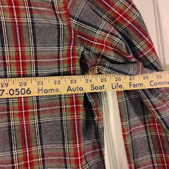 L.L. Bean flannel shirt mens XLT XL XLarge TALL plaid slightly fitted 298168 - Picture 3 of 6